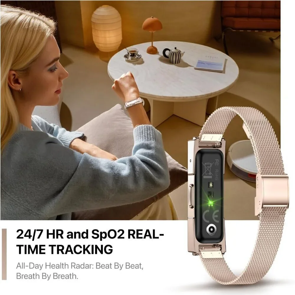 Smart Health Wristband, Wearable Activity & Fitness Tracker Band - Rose Gold